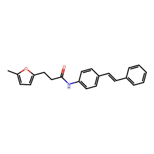 (E)-3-(5-methylfuran-2-yl)-N-(4-styrylphenyl)propanamide structure