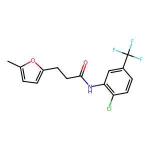 N-[2-chloro-5-(trifluoromethyl)phenyl]-3-(5-methylfuran-2-yl)propanamide structure