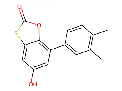 7-(3,4-Dimethylphenyl)-5-hydroxy-1,3-benzoxathiol-2-one structure
