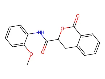 1-Oxo-isochroman-3-carboxylic acid (2-methoxy-phenyl)-amide structure
