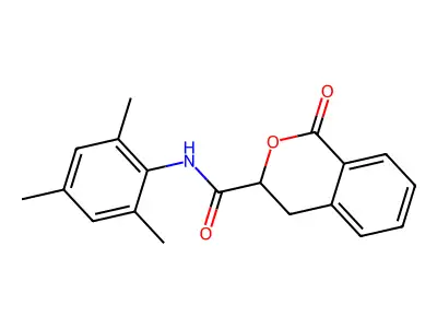 1-oxo-N-(2,4,6-trimethylphenyl)-3,4-dihydroisochromene-3-carboxamide structure