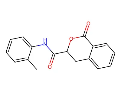 N-(2-methylphenyl)-1-oxo-3,4-dihydroisochromene-3-carboxamide structure