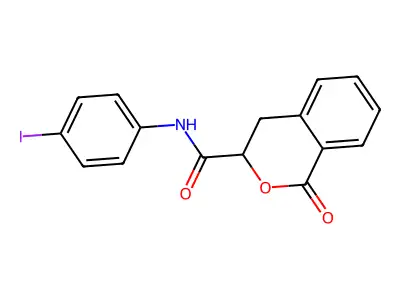 N-(4-iodophenyl)-1-oxo-3,4-dihydro-1H-isochromene-3-carboxamide structure