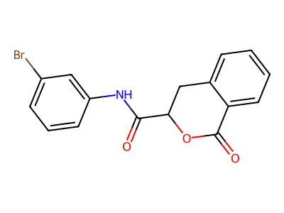 N-(3-bromophenyl)-1-oxo-3,4-dihydro-1H-isochromene-3-carboxamide structure