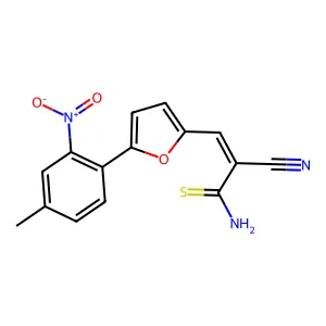 2-Cyano-3-[5-(4-methyl-2-nitrophenyl)-2-furyl]-2-propenethioamide structure