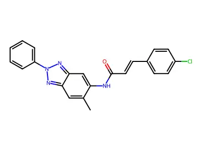 3-(4-chlorophenyl)-N-(6-methyl-2-phenylbenzotriazol-5-yl)prop-2-enamide structure