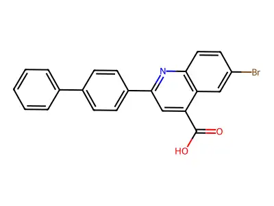2-Biphenyl-4-yl-6-bromo-4-carboxy-quinoline structure