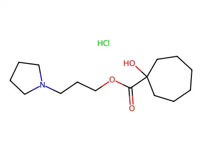 3-(1-Pyrrolidinyl)propyl 1-hydroxycycloheptanecarboxylate hydrochloride structure