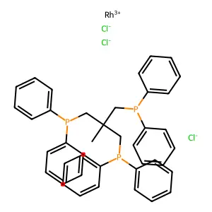 Trichloro[1,1,1-tris(diphenylphosphinomethyl)ethane]rhodium(III) structure