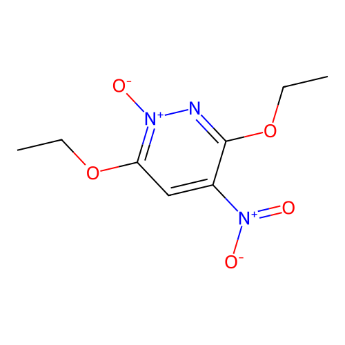 Pyridazine, 3,6-diethoxy-4-nitro-, 1-oxide structure