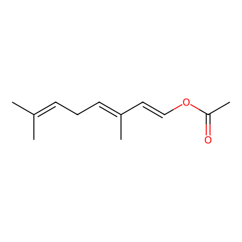 3,7-Dimethylocta-1,3,6-trien-1-yl acetate structure
