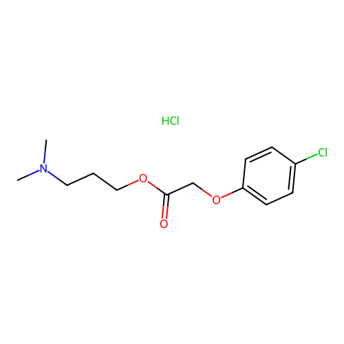 3-(Dimethylamino)propyl 2-(4-chlorophenoxy)acetate hydrochloride structure