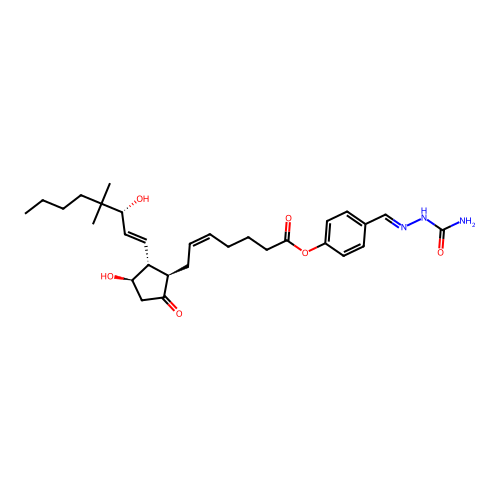 16,16-dimethyprostaglandin E2 4-benzaldehyde semicarbazone ester structure