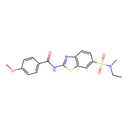 N-[6-[ethyl(methyl)sulfamoyl]-1,3-benzothiazol-2-yl]-4-methoxybenzamide structure