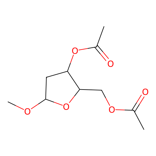 Methyl 3,5-di-O-acetyl-2-deoxy-b-D-ribofuranoside structure