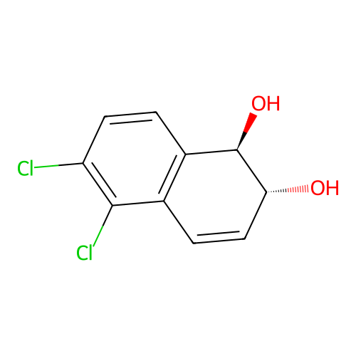 1,2-Naphthalenediol, 5,6-dichloro-1,2-dihydro-, trans- structure