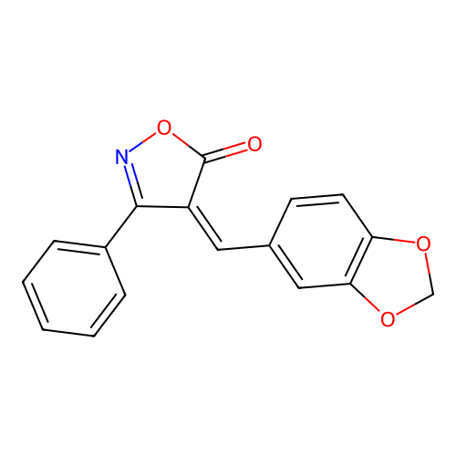 4-(Benzo[d][1,3]dioxol-5-ylmethylene)-3-phenylisoxazol-5(4H)-one structure
