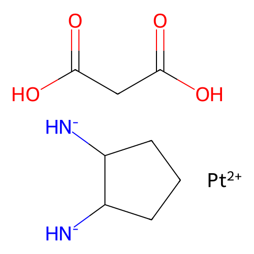 (2-Azanidylcyclopentyl)azanide;platinum(2+);propanedioic acid structure