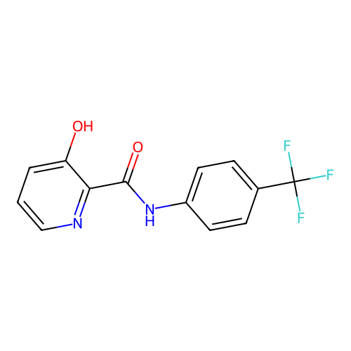 3-hydroxy-N-[4-(trifluoromethyl)phenyl]pyridine-2-carboxamide structure