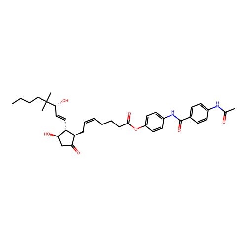 16,16-dimethylprostaglandin E2 (4-acetamidobenzamido)phenyl ester structure
