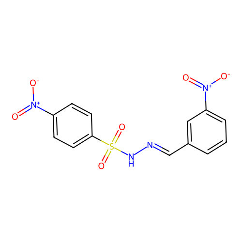 4-nitro-N-[(E)-(3-nitrophenyl)methylideneamino]benzenesulfonamide structure