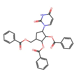 [2,3-Dibenzoyloxy-4-(2,4-dioxopyrimidin-1-yl)cyclopentyl]methyl benzoate structure