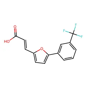 3-[5-[3-(Trifluoromethyl)phenyl]furan-2-yl]prop-2-enoic acid structure