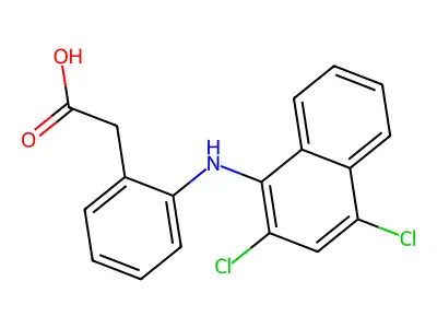 2-[(2,4-Dichloro-1-naphthalenyl)amino]benzeneacetic acid structure