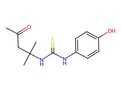1-(4-Hydroxyphenyl)-3-(2-methyl-4-oxopentan-2-yl)thiourea structure