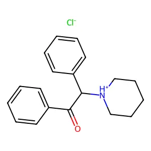 Acetophenone, 2-phenyl-2-piperidino-, hydrochloride structure