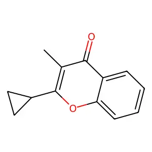 2-Cyclopropyl-3-methyl-4H-1-benzopyran-4-one structure