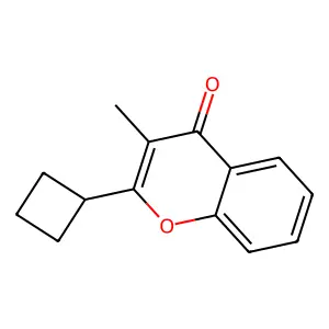 2-Cyclobutyl-3-methyl-4H-1-benzopyran-4-one structure