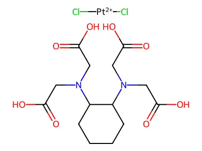 2-[[2-[bis(carboxymethyl)amino]cyclohexyl]-(carboxymethyl)amino]acetic acid;dichloroplatinum(2+) structure