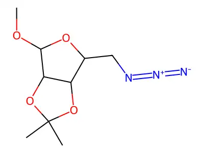 Methyl 5-azido-5-deoxy-2,3-O-(1-methylethylidene)pentofuranoside structure