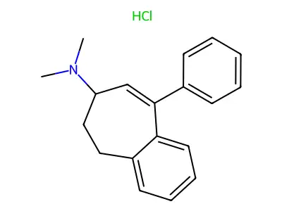 5H-Benzocyclohepten-7-amine, 6,7-dihydro-N,N-dimethyl-9-phenyl-, hydrochloride structure