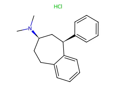 5H-Benzocyclohepten-7-amine, 6,7,8,9-tetrahydro-N,N-dimethyl-5-phenyl-, hydrochloride, cis- structure