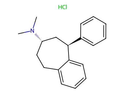 5H-Benzocyclohepten-7-amine, 6,7,8,9-tetrahydro-N,N-dimethyl-5-phenyl-, hydrochloride, trans- structure