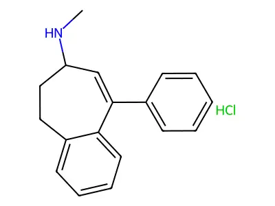 5H-Benzocyclohepten-7-amine, 6,7-dihydro-N-methyl-9-phenyl-, hydrochloride structure