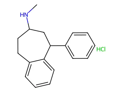 7-Methylamino-5-phenyl-6,7,8,9-tetrahydro(5H)benzocycloheptene hydrochloride structure