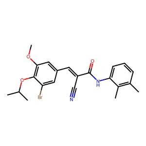 (E)-3-(3-bromo-5-methoxy-4-propan-2-yloxyphenyl)-2-cyano-N-(2,3-dimethylphenyl)prop-2-enamide structure