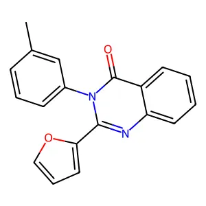 4(3H)-Quinazolinone, 2-(2-furanyl)-3-(3-methylphenyl)- structure