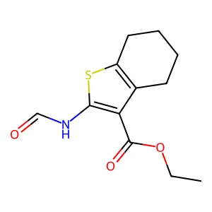Ethyl 2-formamido-4,5,6,7-tetrahydro-1-benzothiophene-3-carboxylate structure