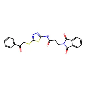 3-(1,3-dioxo-1,3-dihydro-2H-isoindol-2-yl)-N-{5-[(2-oxo-2-phenylethyl)sulfanyl]-1,3,4-thiadiazol-2-yl}propanamide structure