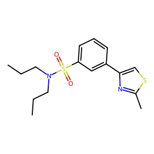 3-(2-methyl-1,3-thiazol-4-yl)-N,N-dipropylbenzenesulfonamide structure