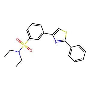 N,N-diethyl-3-(2-phenyl-1,3-thiazol-4-yl)benzenesulfonamide structure