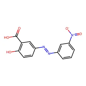 2-Hydroxy-5-((3-(hydroxy(oxido)amino)phenyl)diazenyl)benzoic acid structure