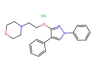 Morpholine, 4-(2-((1,4-diphenyl-1H-pyrazol-3-yl)oxy)ethyl)-, monohydrochloride structure