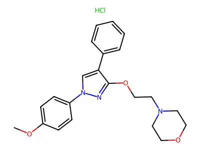 Morpholine, 4-(2-((1-(4-methoxyphenyl)-4-phenyl-1H-pyrazol-3-yl)oxy)ethyl)-, monohydrochloride structure