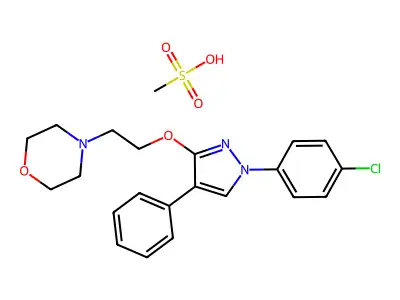 Morpholine, 1-(2-((1-(4-chlorophenyl)-4-phenyl-1H-pyrazol-3-yl)oxy)ethyl)-, monomethanesulfonate structure