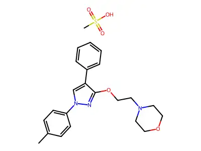 Morpholine, 4-(2-((1-(4-methylphenyl)-4-phenyl-1H-pyrazol-3-yl)oxy)ethyl)-, monomethanesulfonate structure